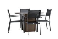 Spisestol Copacabana & Santa Fe 2-pakk + Spisebord rundt ⌀120 – svart og brun