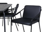 Spisestol Tvist & Uno 2-pakk + Spisebord rektangulært 200 x 90 – svart