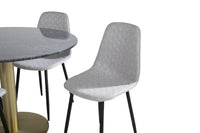 Spisegruppe Polar & Estelle 2-pakk + rundt spisebord ⌀106 – grå og mørk grå