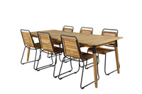 Spisegruppe Julian & Bois 210 x 100 + 2-pakk spisestol – natur
