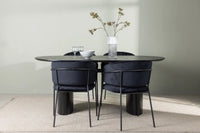 Spisestol Selma & Isolde 2-pakk + Spisebord ovalt 180 x 90 – svart