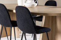 Spisestol Polar & Bootcut 2-pakk + Spisebord ovalt 230 x 115 – svart og natur