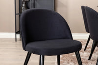 Spisegruppe Petra & Velvet rektangulært spisebord 190 x 90 + 2-pakk spisestoler – svart