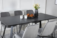 Spisestol Muce & Marina 2-pakk + Spisebord Muce & Marina 180 x 90 – grå og svart
