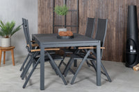 Posisjonsstol Panama & Marbella 2-pakk + Spisebord 160 x 100 – svart