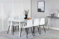 Spisestol Arctic & Polar 2-pakk + Rektangulært spisebord 180 x 90 – hvit