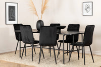 Spisegruppe Uno & Windu 200 x 90 + 2-pakk – svart