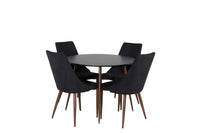 Spisestol Leone & Plaza 2-pakk + Spisebord rundt ⌀100 – svart