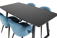 Spisegruppe Velvet & Inca 2-pakk 160 x 85 – blå og svart