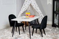 Barnstol og barnbord Velvet & Polar 50 x 80 x 60 – svart
