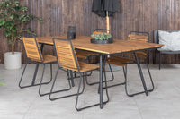 Spisebord 200 × 100 + spisestol 2-pakk – natur