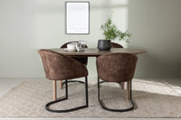 Spisegruppe oval 180 x 90 2-pakk – natur og mørkebrun