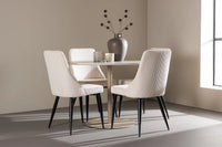 Spisegruppe rund ⌀110 med 2-pakk spisestoler – beige