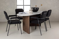 Spisegruppe oval 180 x 90 2-pakk – lys grå og svart