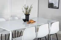 Spisestol Arctic & Polar 2-pakk + Rektangulært spisebord 180 x 90 – hvit