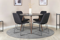 Spisestol Muce & Plaza 2-pakk + Rundt spisebord ⌀100 – svart