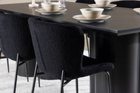 Spisestol Modesto & Olivia 2-pakk + rektangulært spisebord 210 x 100 – svart