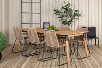 Spisegruppe Julian & Lindos 210 x 100 2-pakk – natur og brun