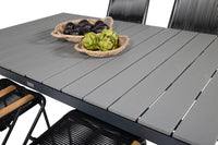 Spisegruppe rektangulært spisebord 160 x 100 + spisestol 2-pakk – svart