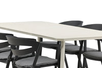 Spisegruppe Slit & Lina 200 x 90 – svart og beige