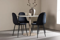 Spisestol Polar & Lycke 2-pakk – svart + Spisebord rundt ⌀110 – beige