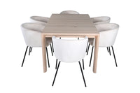 Spisegruppe Slider & Berit 170 x 95 – whitewash og beige