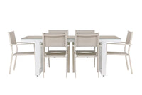 Spisegruppe Copacabana & Merlo 2-pakk 200 x 90 – beige og hvit