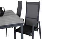 Spisegruppe Levels & Copacabana 160 x 100 + reklinerstol 2-pakk – svart