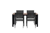 Spisestol Copacabana & Break 2-pakk + Rektangulært spisebord 150 x 90 – svart og mørkegrå