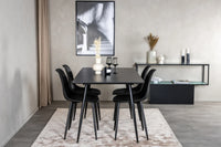 Spisebord Silar & Polar rektangulært 120 x 80 + spisestol 2-pakk – svart