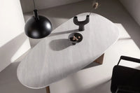Spisebord ovalt 180 x 90 – lys grå