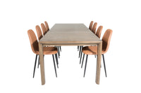 Spisegruppe Slider & Polar 170 x 95 2-pakk – natur og brun