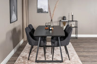 Spisestol Plaza & Inca 2-pakk + Spisebord rektangulært 160 x 85 – svart