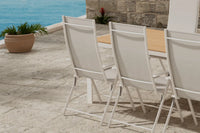 Spisebord Break & Levanzo 205 x 90 + posisjonsstol 2-pakk – beige