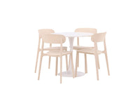 Spisegruppe Åstol & Hamden 2-pakk + Rundt ⌀80 – beige og hvit
