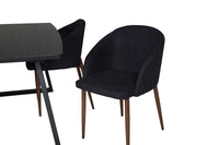 Spisestol Arch & Inca 2-pakk + Rektangulært spisebord 160 x 85 – svart