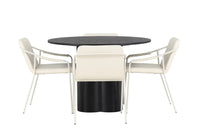 Spisegruppe Olivia ⌀110 2-pakk – svart og beige