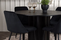Spisegruppe Olivia & Night rund ⌀110 + 2-pakk spisestoler – svart