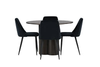 Spisegruppe Olivia & Night rund ⌀110 2-pakk – mokka og svart