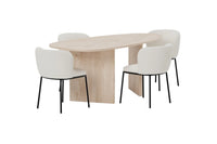 Spisestol Edina & Grönvik 2-pakk + Spisebord ovalt 180 x 90 – hvit og natur