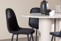 Spisestol Polar & Olivia 2-pakk + Spisebord rundt ⌀110 – svart og beige