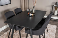 Spisestol Plaza & Inca 2-pakk + Spisebord rektangulært 160 x 85 – svart
