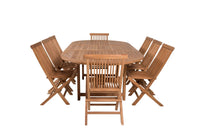 Spisestol Kenya 2-pakk + Spisebord ovalt 180 x 120 – natur