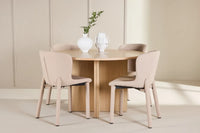 Spisegruppe Strada & Astoria ⌀120 2-pakk – whitewash og beige