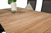Lenestol Copacabana & Mexico 2-pakk – svart + Spisebord rektangulært 180 x 90 – natur
