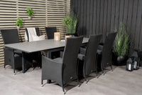 Spisebord Padova 160 x 100 + 2-pakk lenestoler – svart