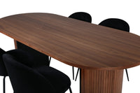 Spisegruppe Bianca og oval 2-pakk 200 x 90 – svart og valnøtt