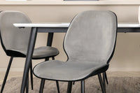 Spisegruppe Emma & Jimmy 2-pakk rektangulært spisebord 195 x 90 – grå og hvit