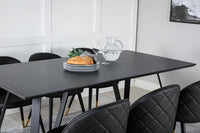 Spisegruppe Marina & Velvet 180 x 90 2-pakk – svart