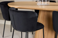 Spisestol Edina & Stjärnö 2-pakk – svart + Spisebord ovalt 200 x 90 – natur